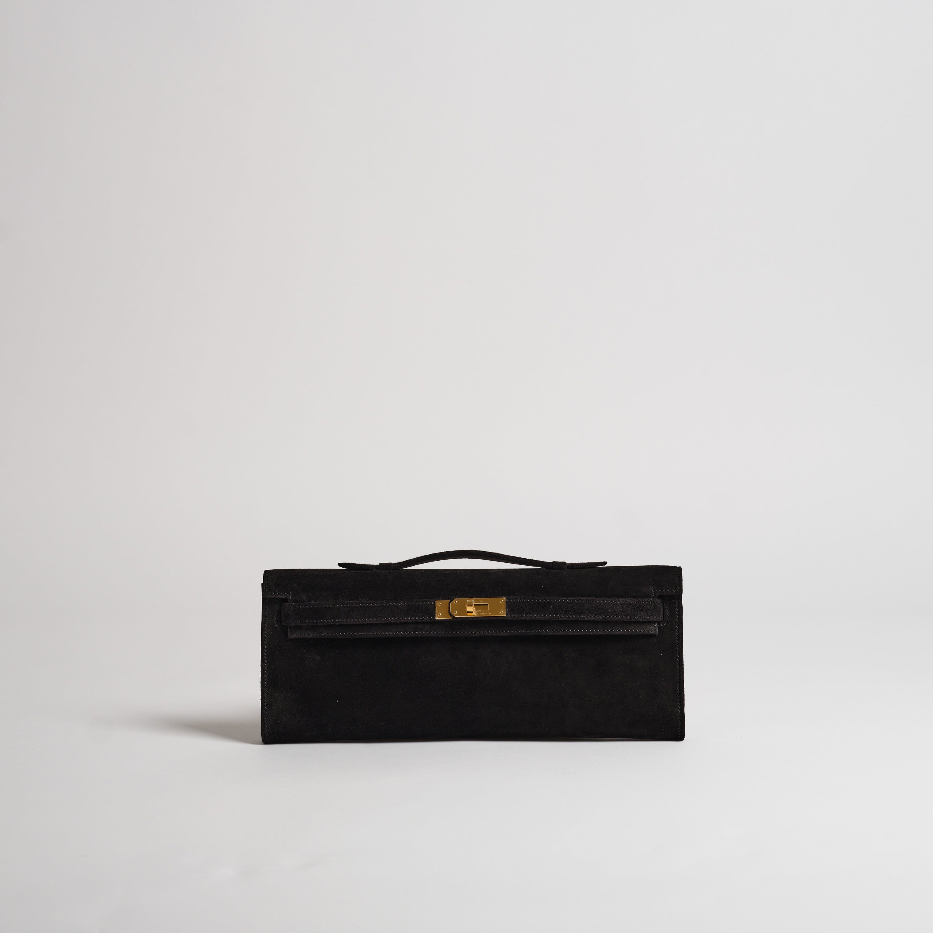 Hermès Kelly Cut black veau doblis gold hardware