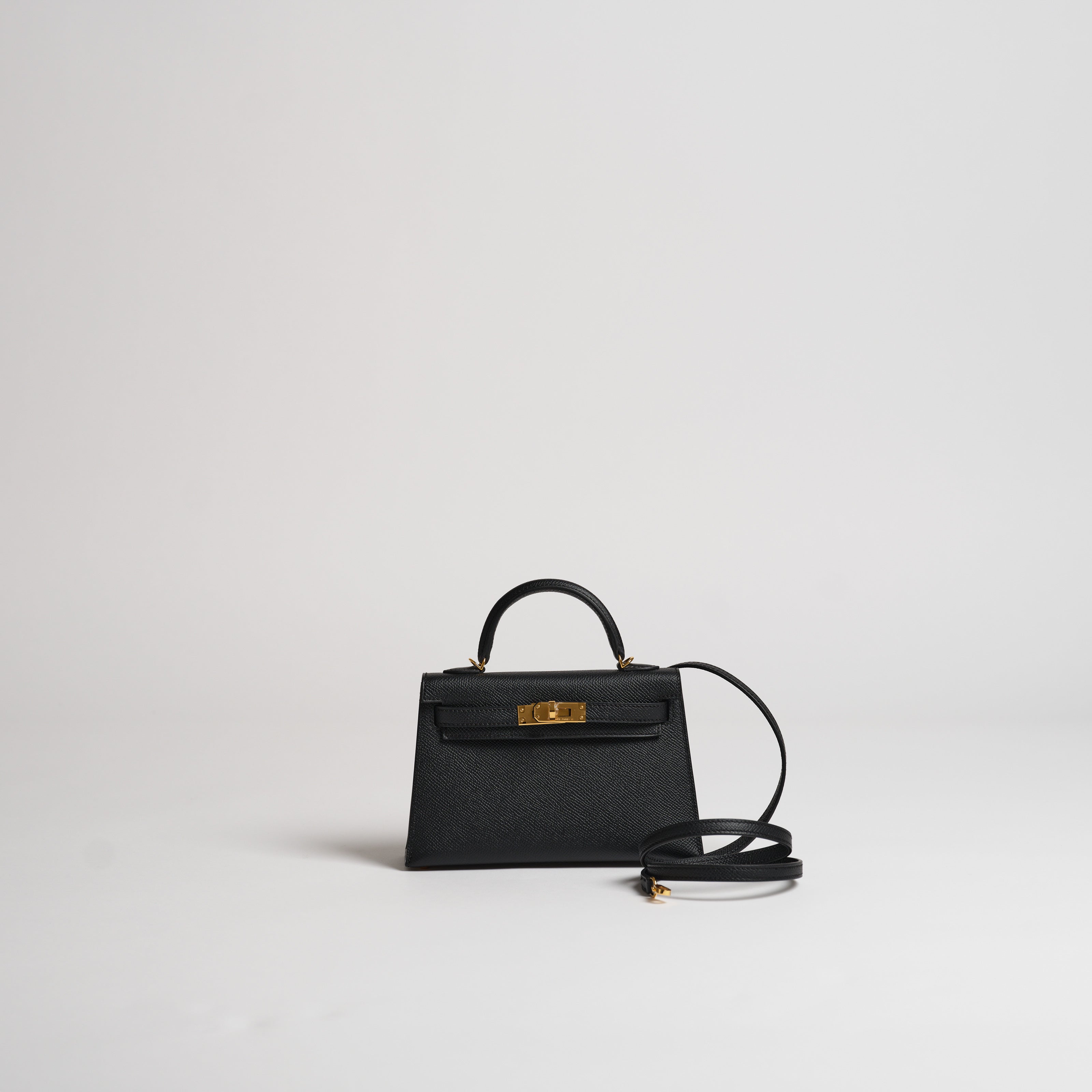 Hermès Mini Kelly II Sellier black epsom gold hardware