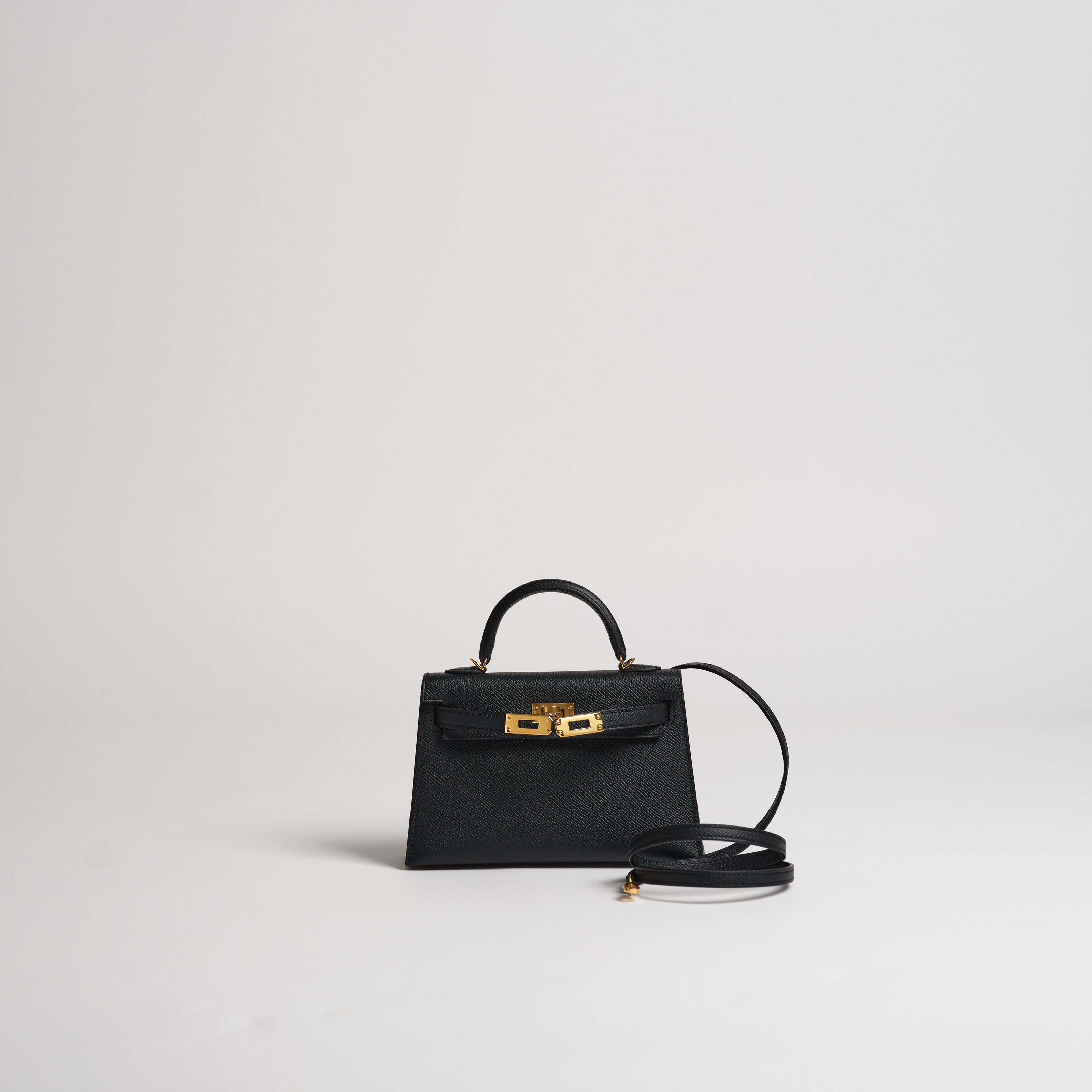 Hermès Mini Kelly II Sellier black epsom gold hardware