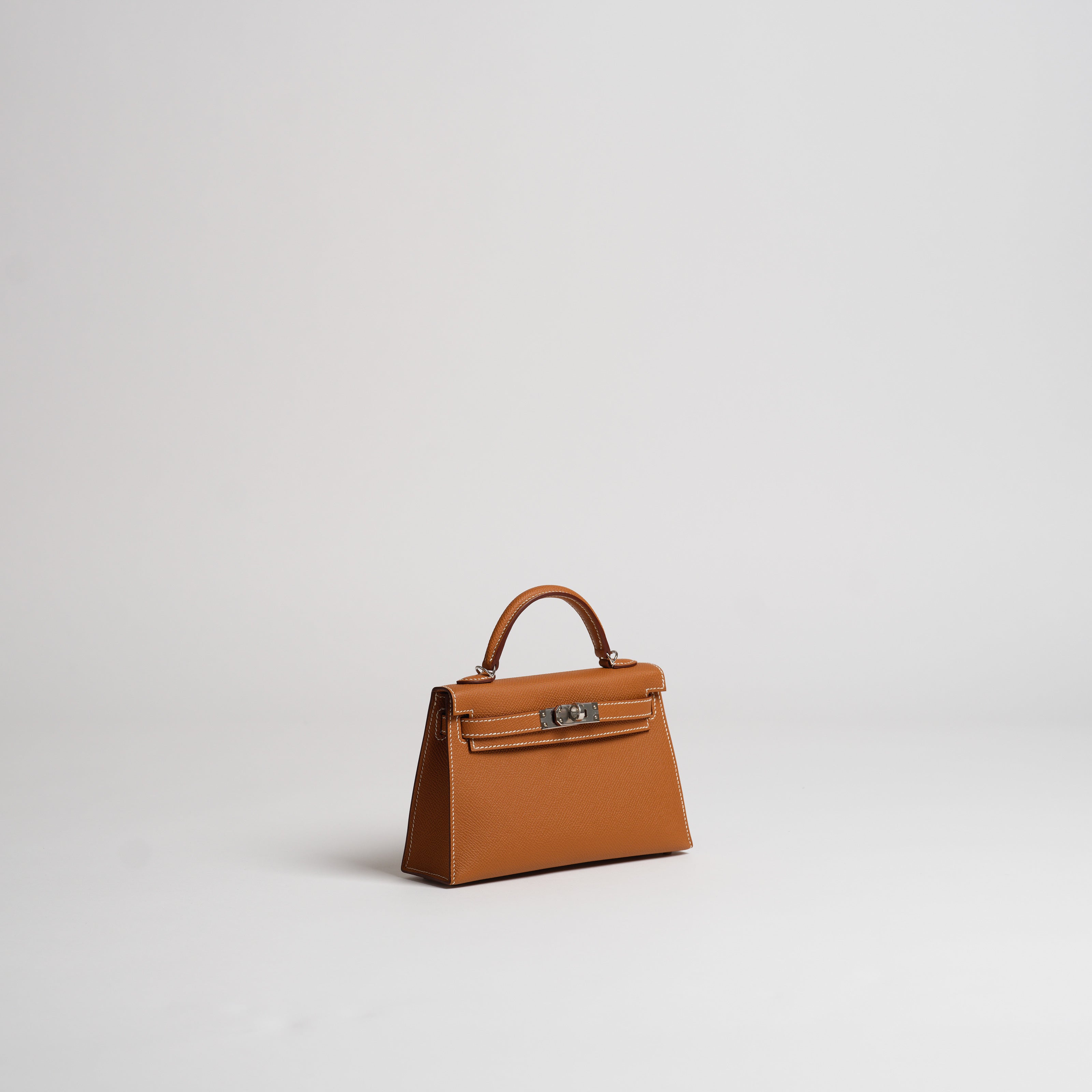 Hermès Mini Kelly II Sellier gold epsom palladium hardware with 2 straps