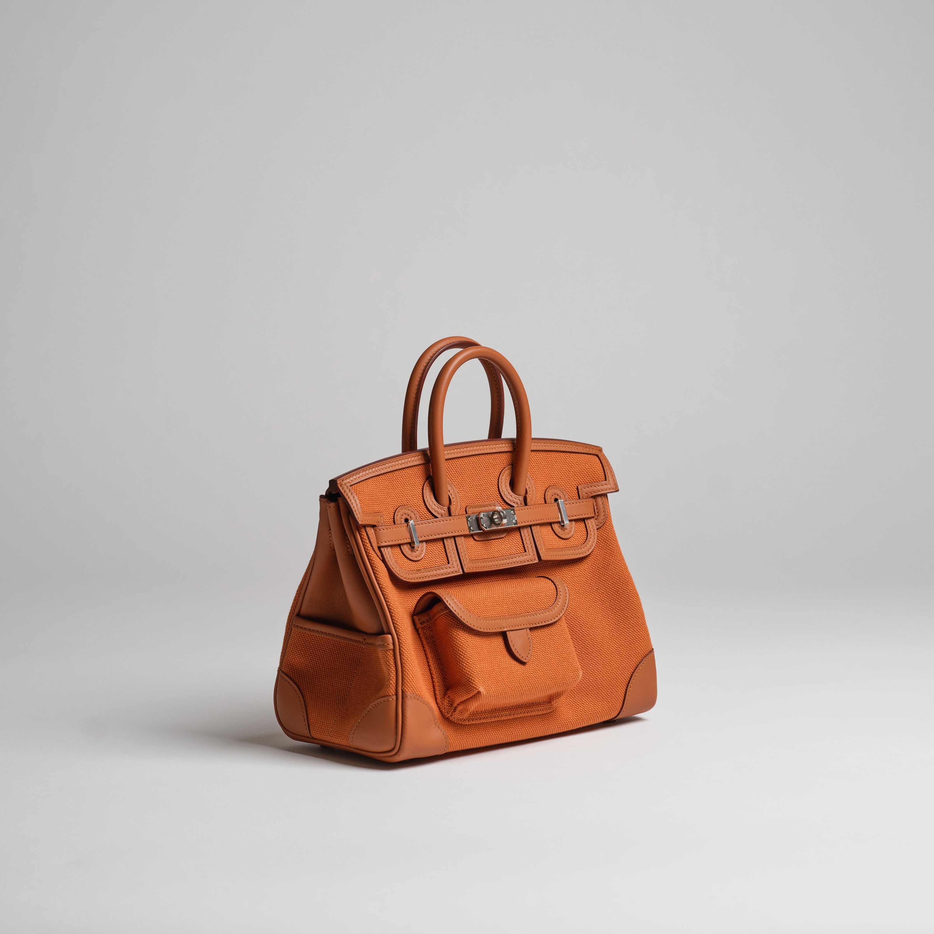 Hermès 25cm Birkin Cargo gold canvas & swift palladium hardware