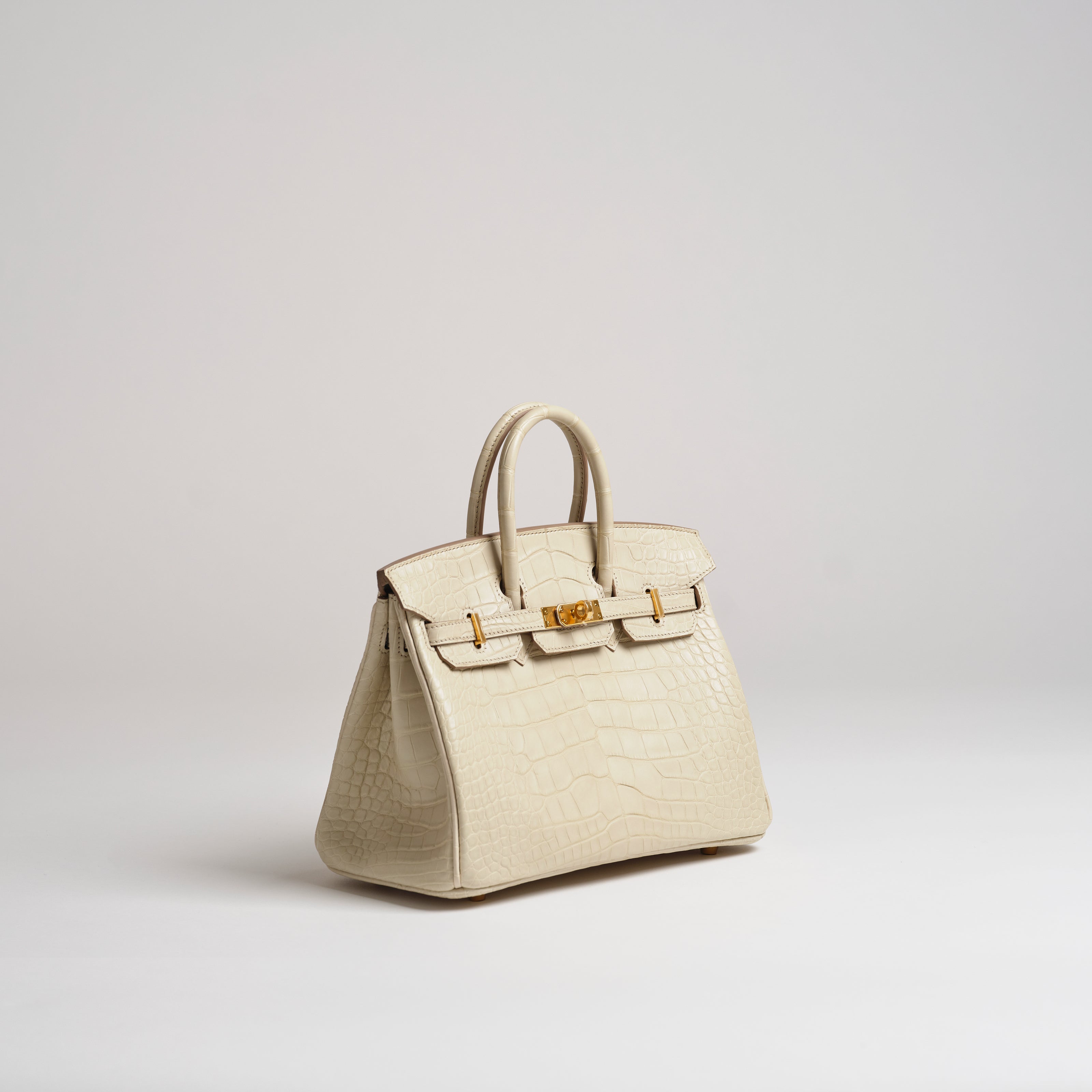 Hermès Birkin 25cm beton matt alligator gold hardware