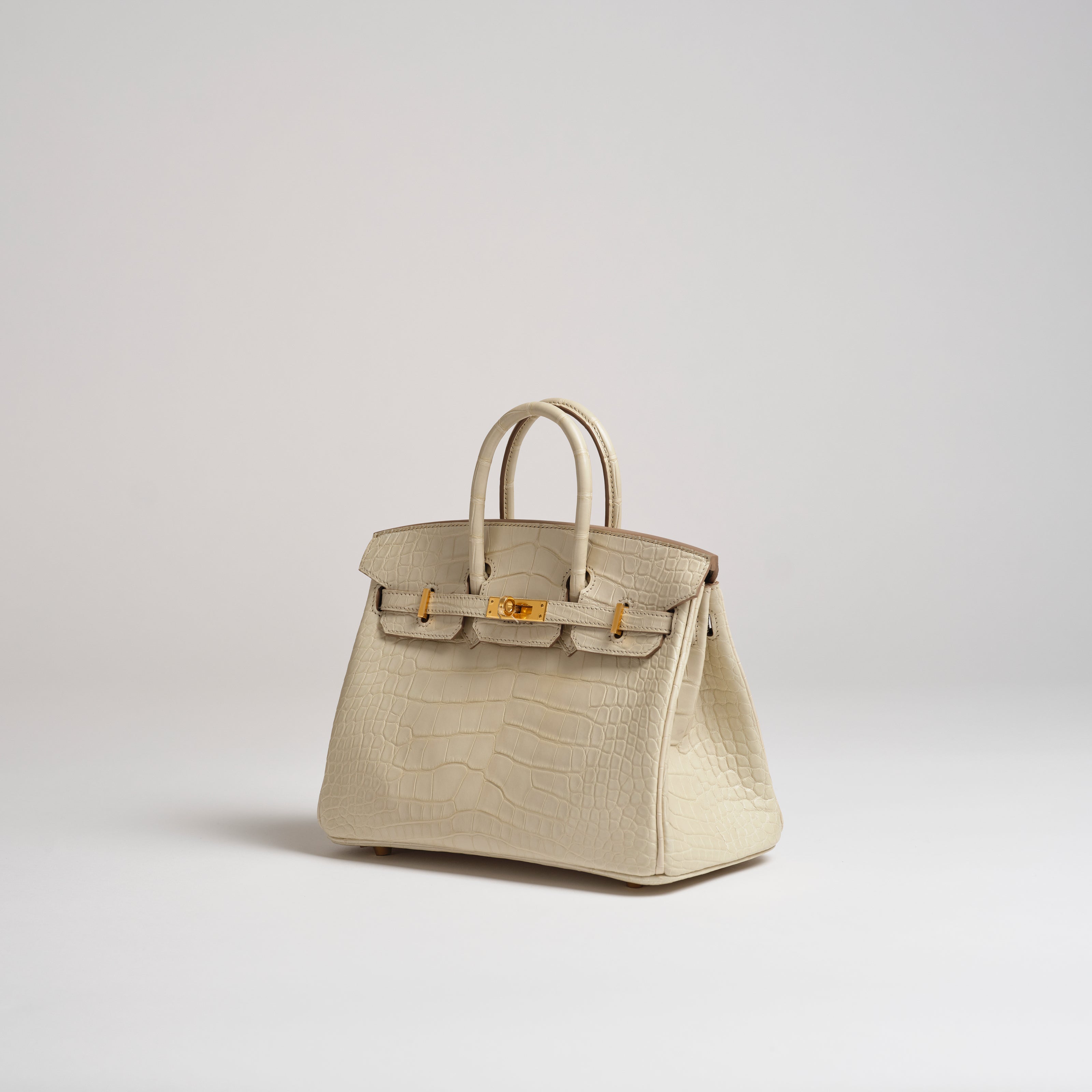 Hermès Birkin 25cm beton matt alligator gold hardware