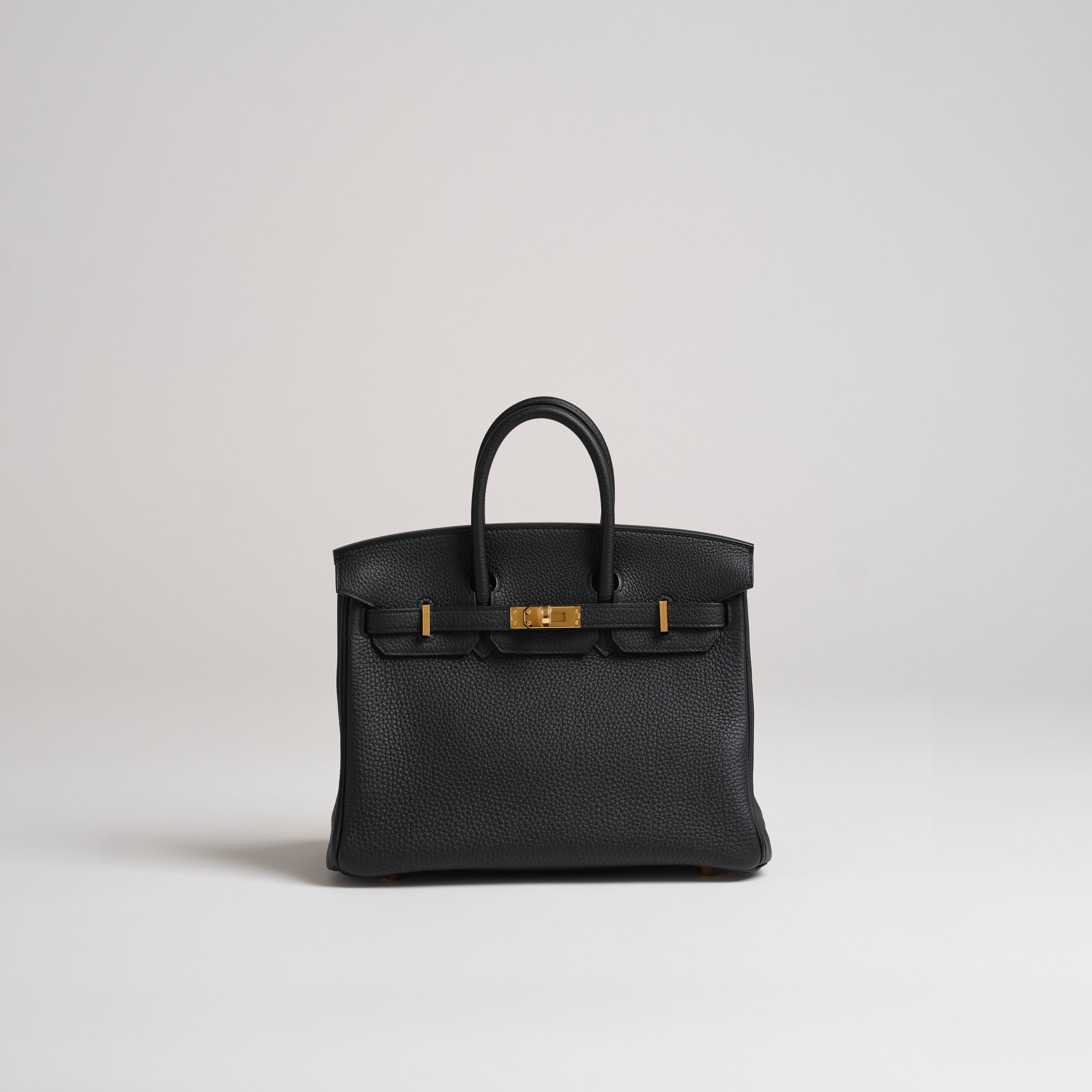 Hermès 25cm Birkin black togo gold hardware
