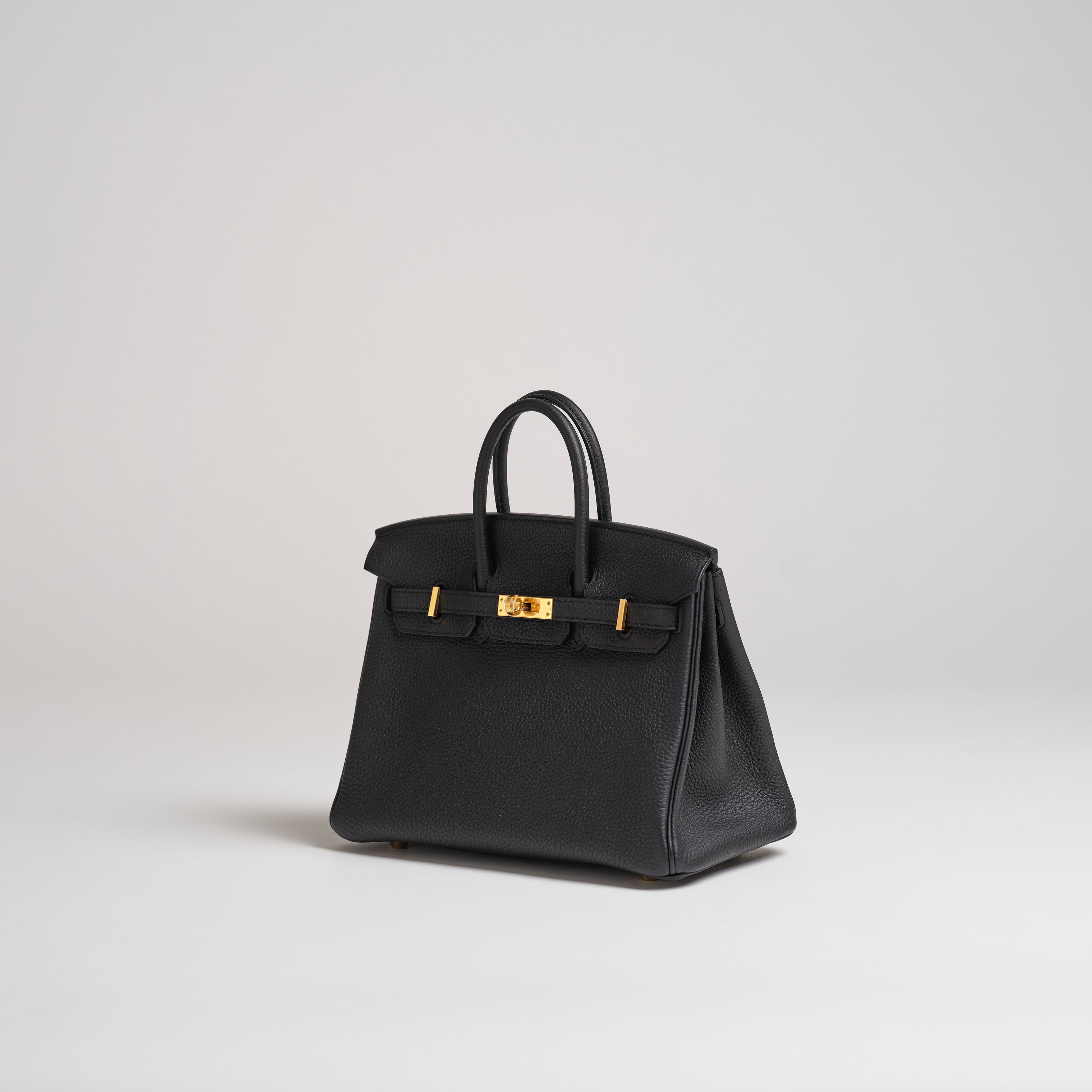 Hermès 25cm Birkin black togo gold hardware