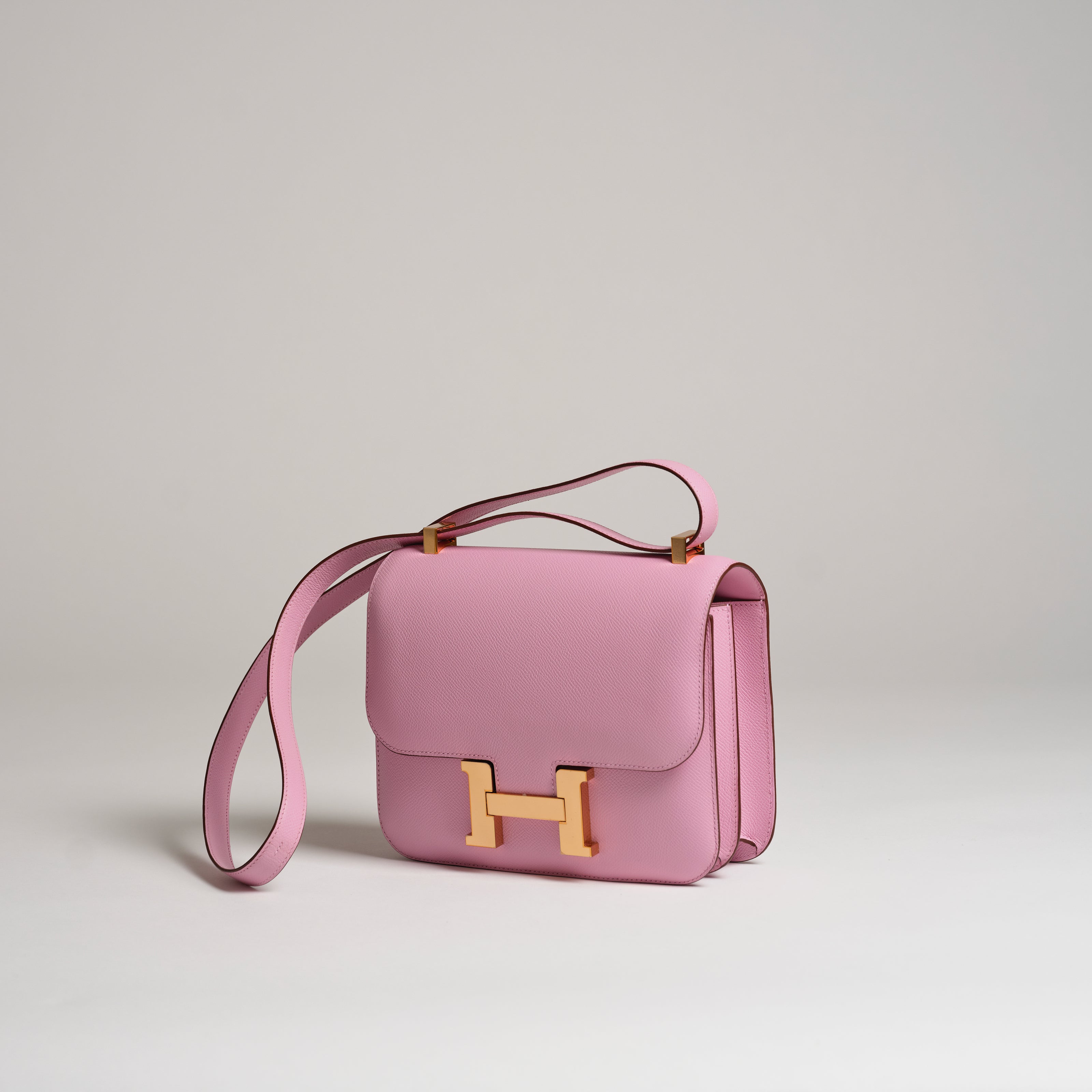 Hermès 24cm Constance mauve sylvester epsom rose gold hardware