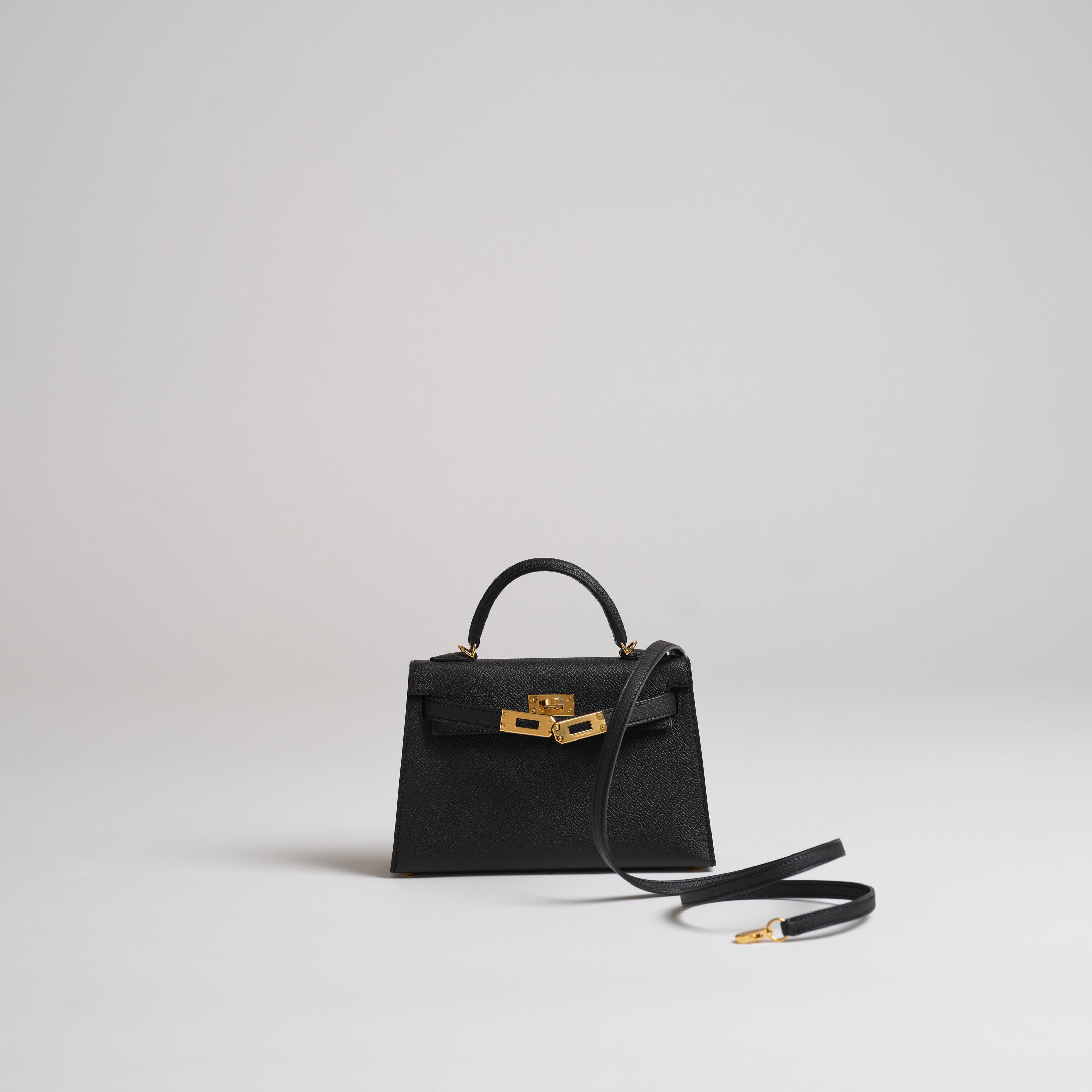 Hermès Mini Kelly II Sellier black epsom gold hardware