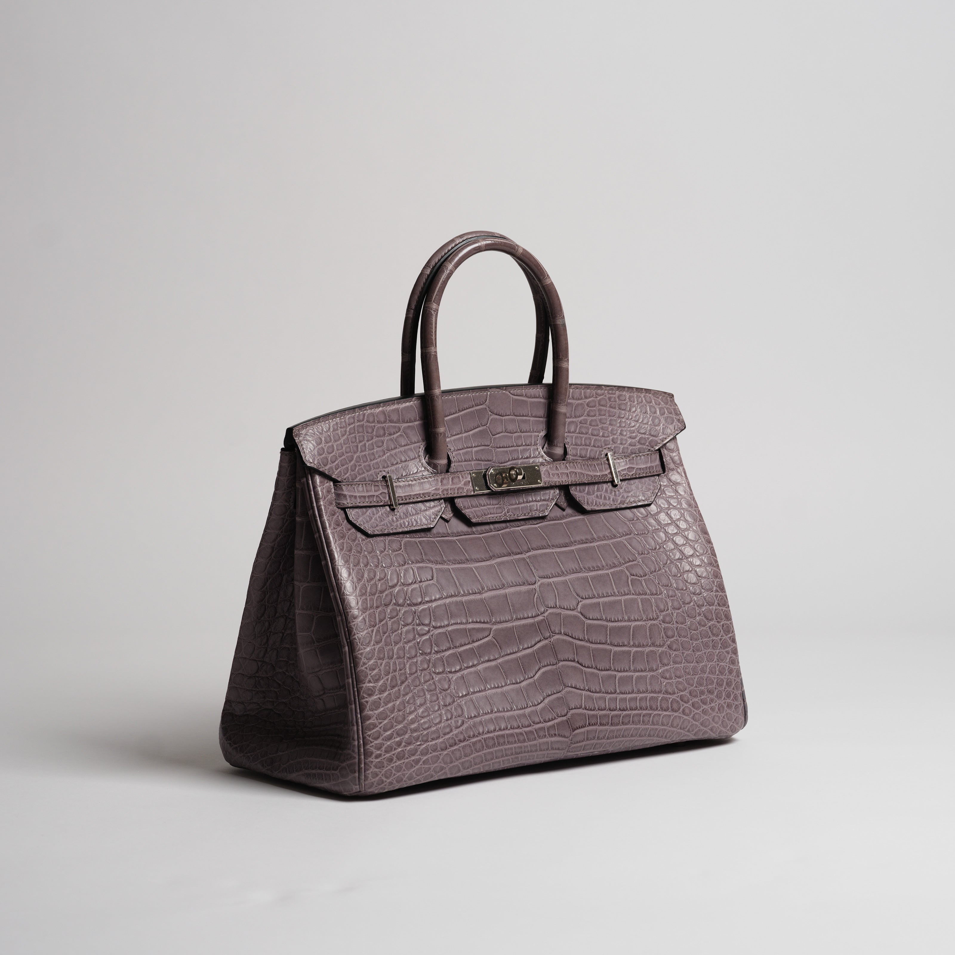 Hermès 35cm Birkin gris de paris matt alligator palladium hardware