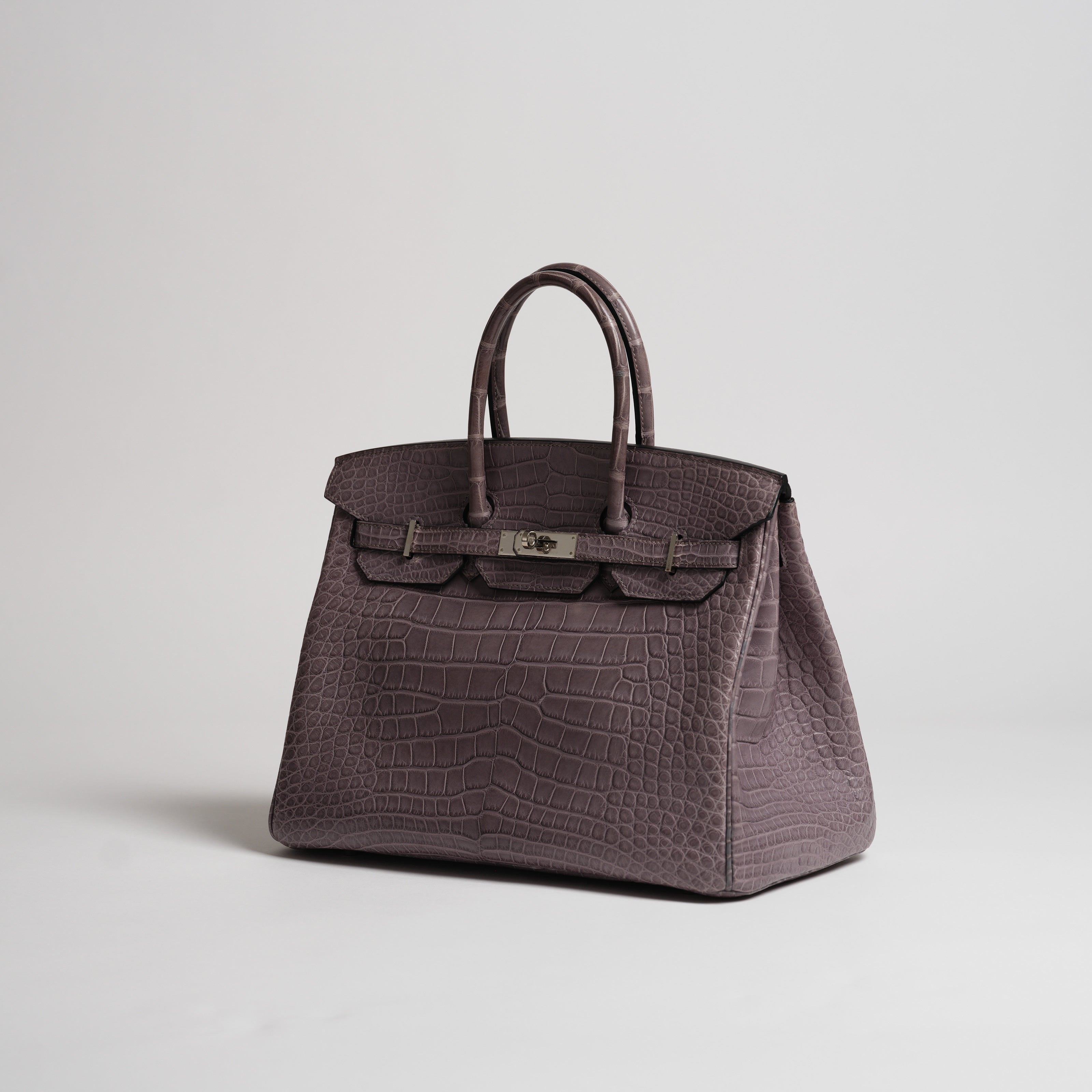 Hermès 35cm Birkin gris de paris matt alligator palladium hardware