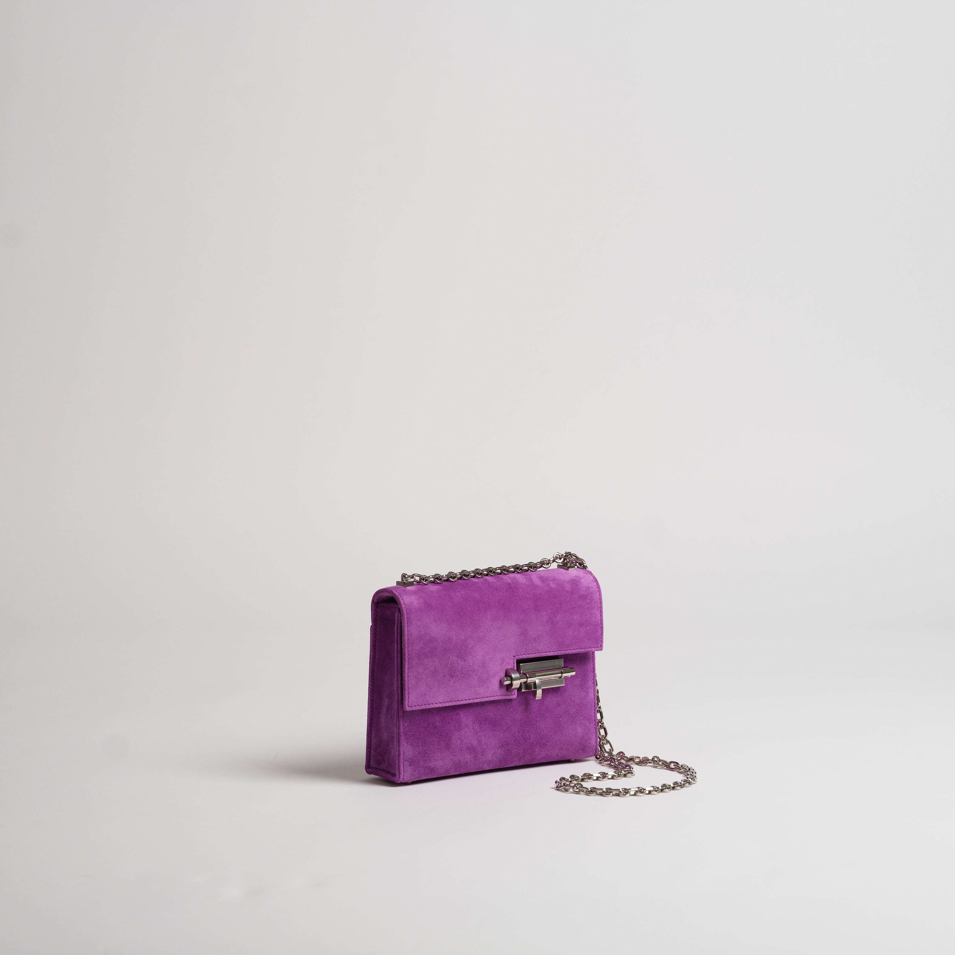 Hermès Mini Verrou violet claire veau doblis palladium hardware