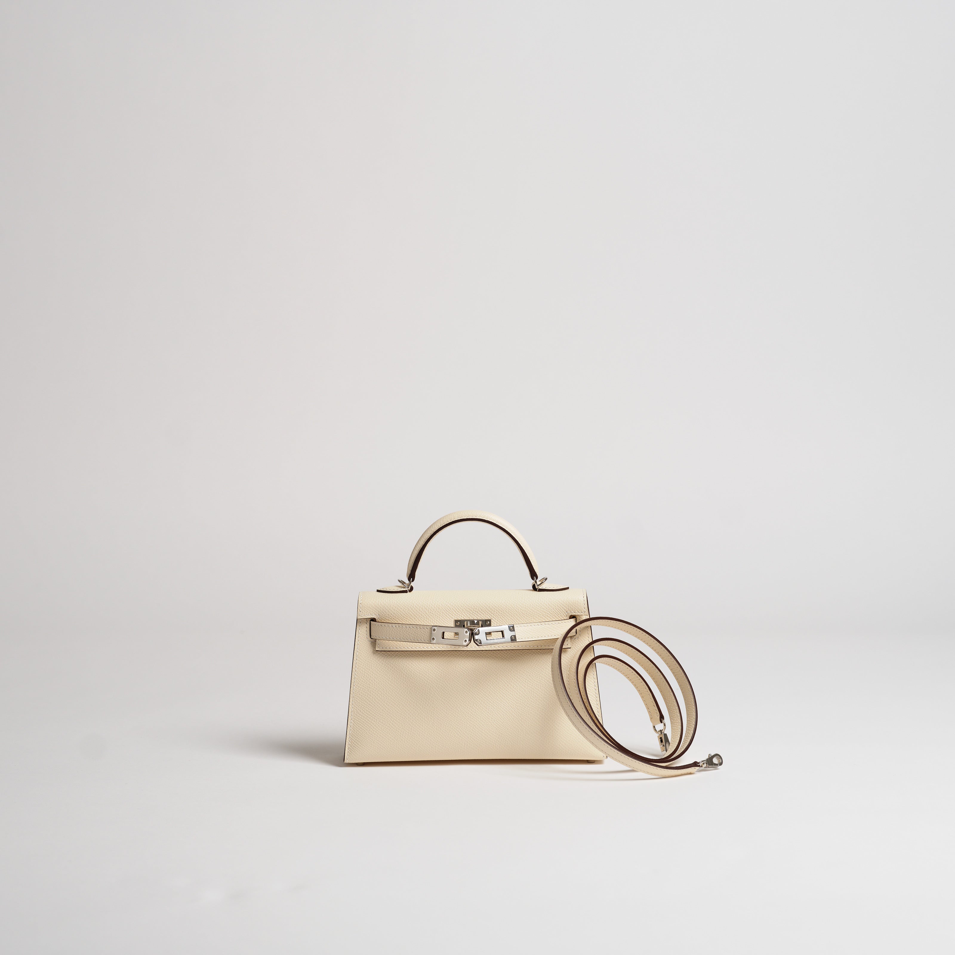 Hermès Mini Kelly II Sellier nata epsom palladium hardware