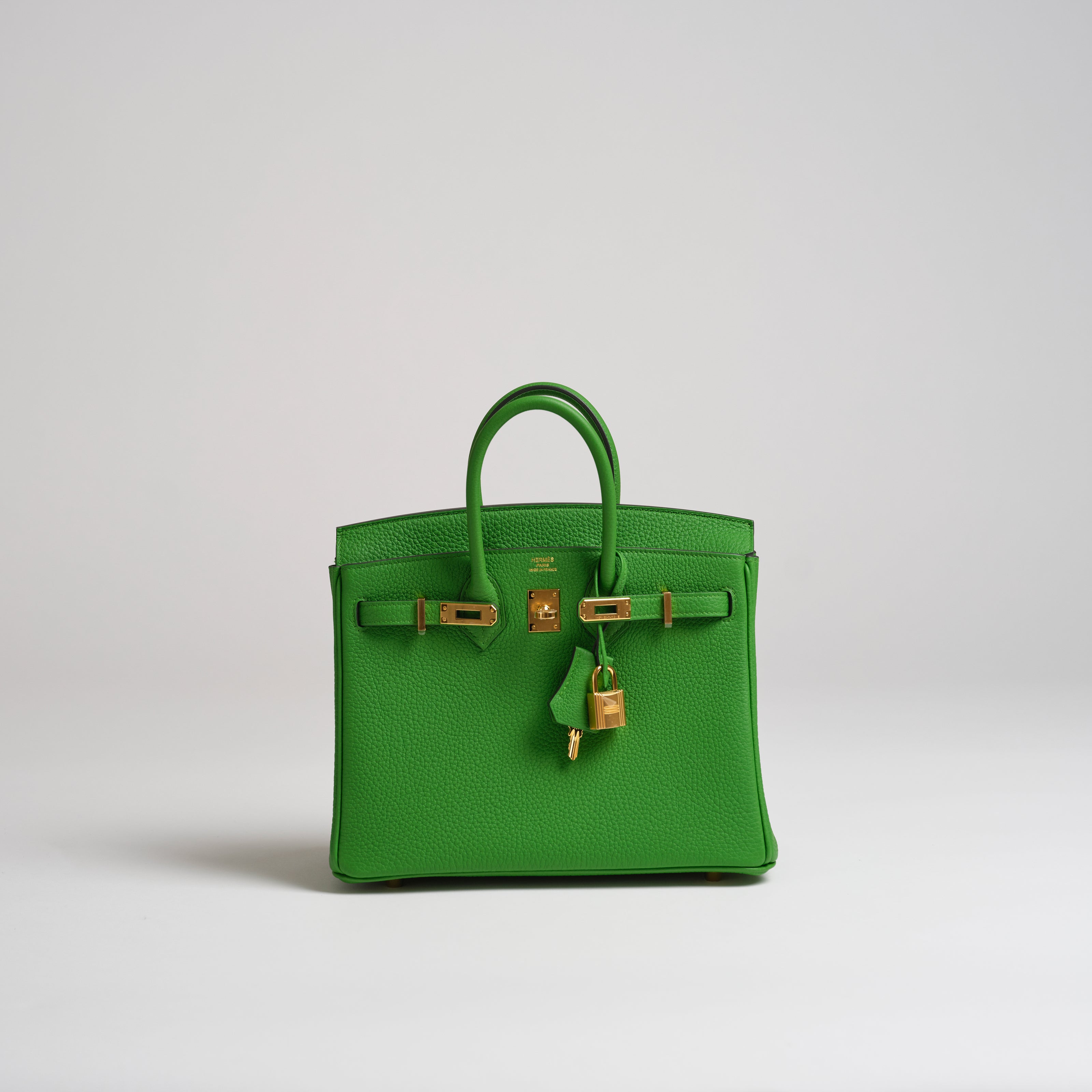 Hermès 25cm Birkin vert yucca gold hardware