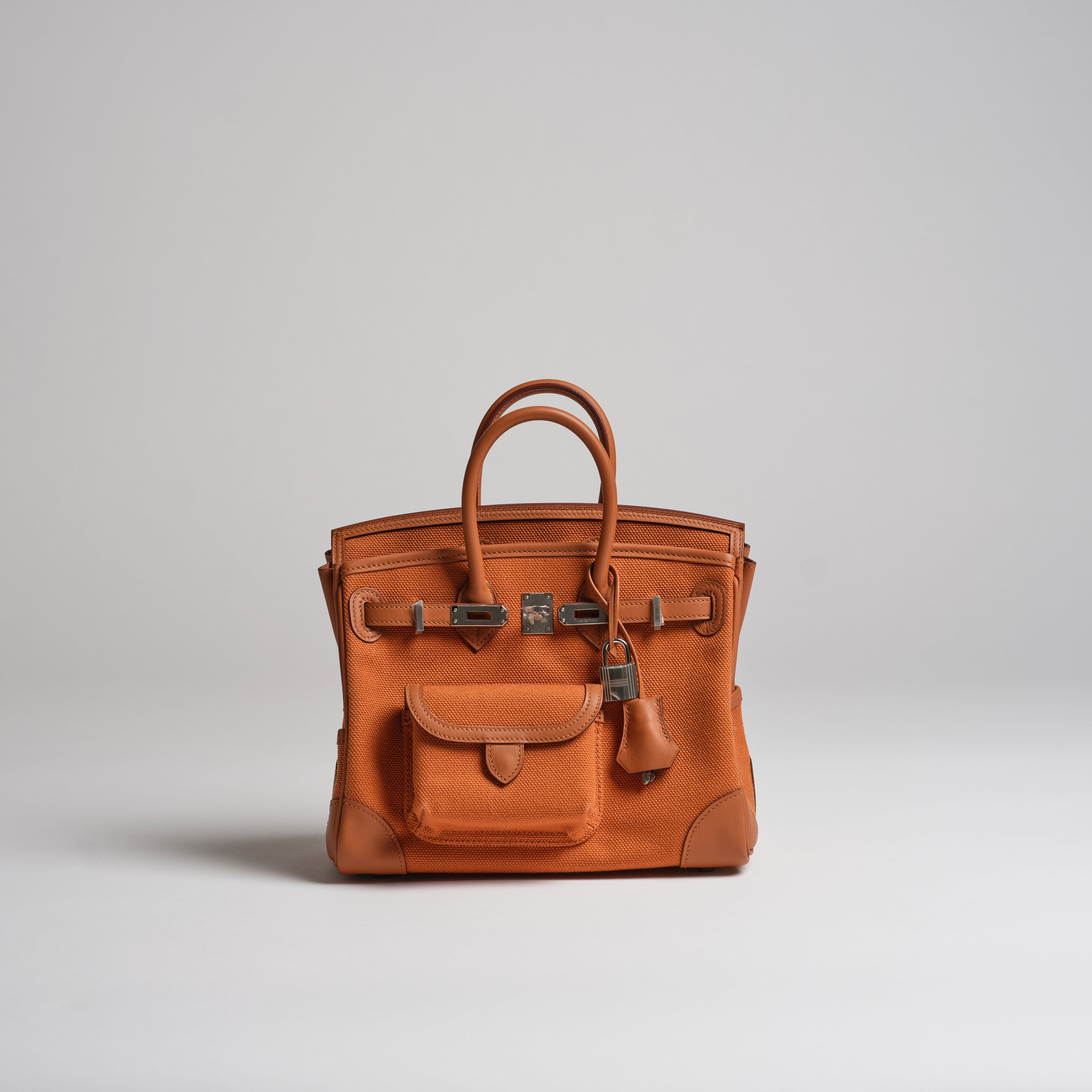 Hermès 25cm Birkin Cargo gold canvas & swift palladium hardware