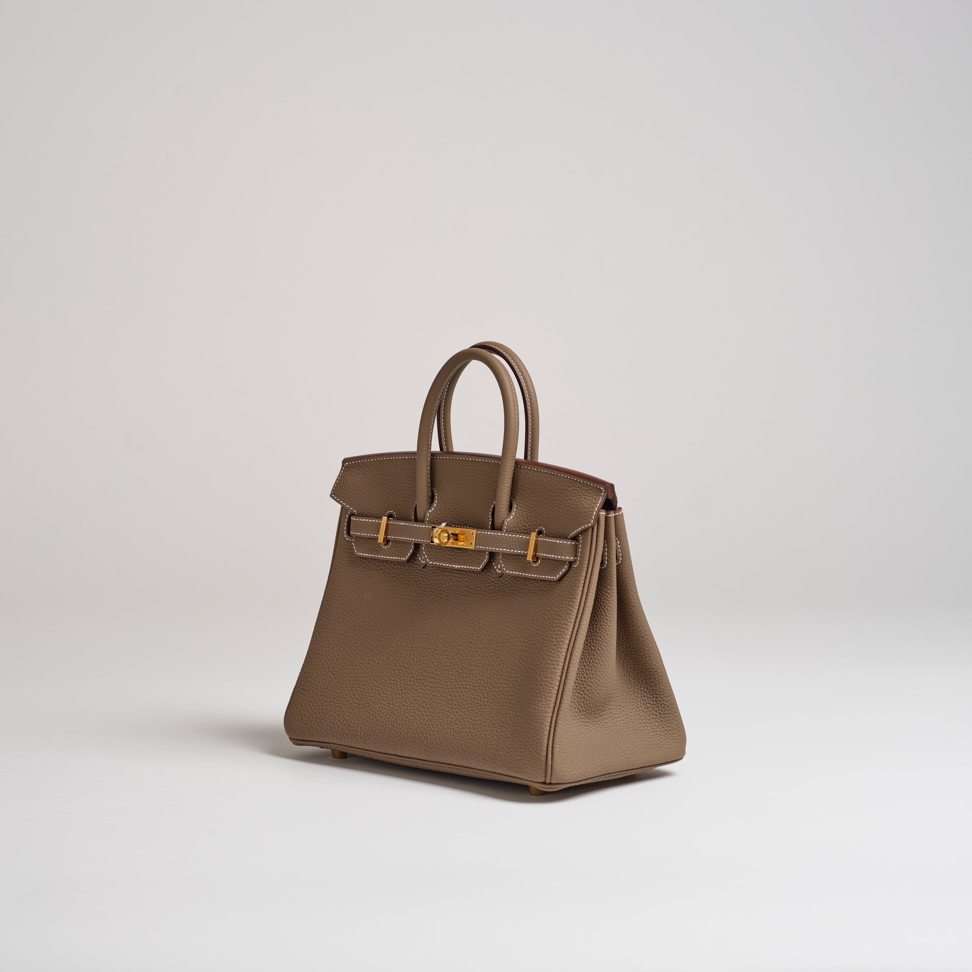 Hermès 25cm Birkin etoupe togo gold hardware