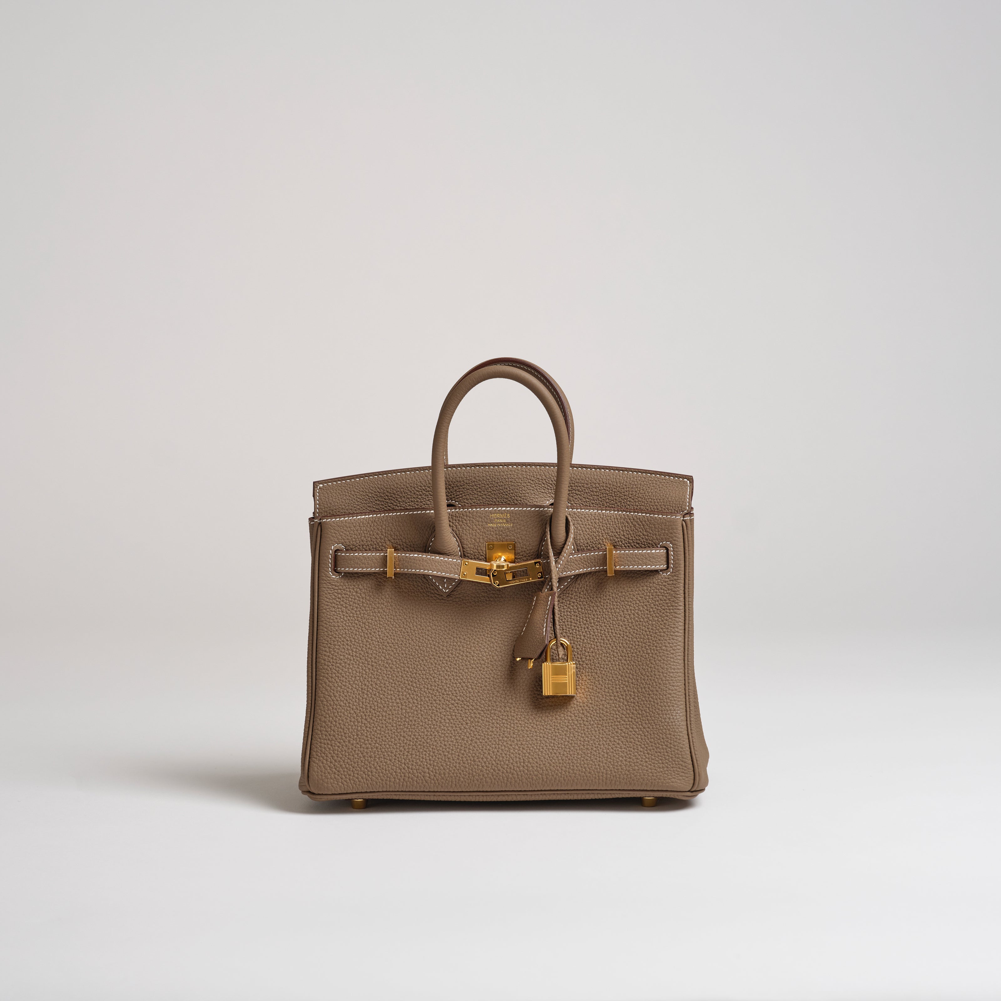 Hermes 25cm Birkin etoupe togo gold hardware