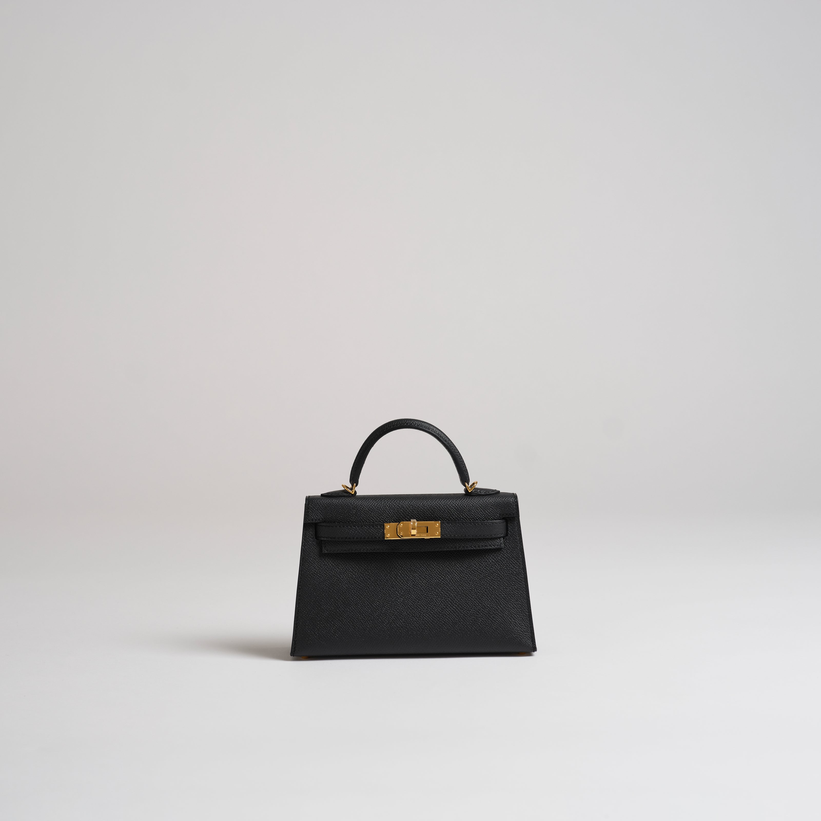 Hermes Mini Kelly II Sellier black epsom gold hardware